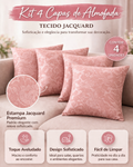Capa de almofada Jacquar luxo 4 capas cor Rosê