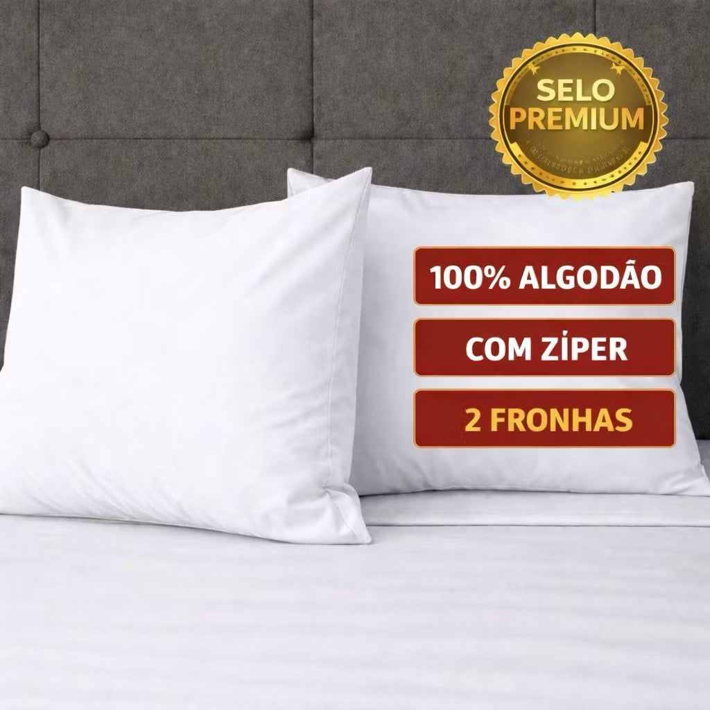 Kit 02 Capas Porta Travesseiro – Fronhas 100% Algodão branca