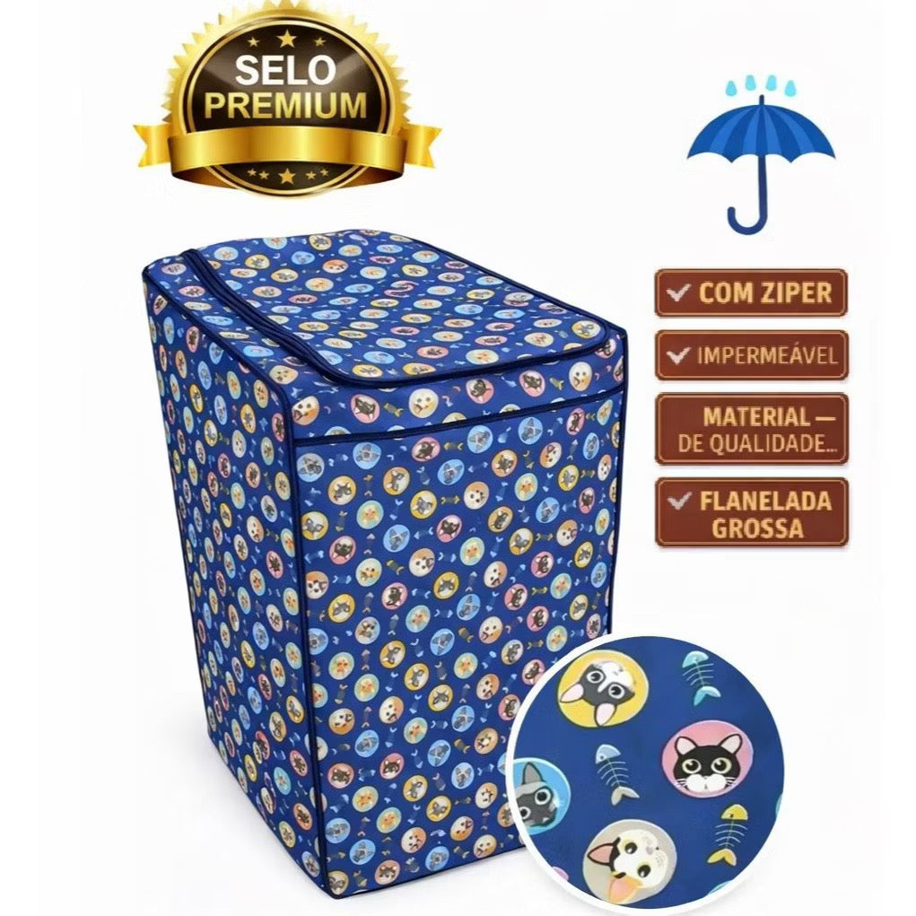 Capa para máquina impermeável tecido grosso forrado de 08kg 09kg 10kg 11kg 12kg  Brastemp/eletrolux/consul